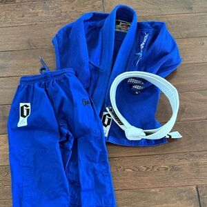 Kids Gameness Royal Blue BJJ Gi with White Belt